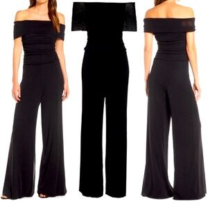 Eliza J Mesh Off Shoulder Jumpsuit